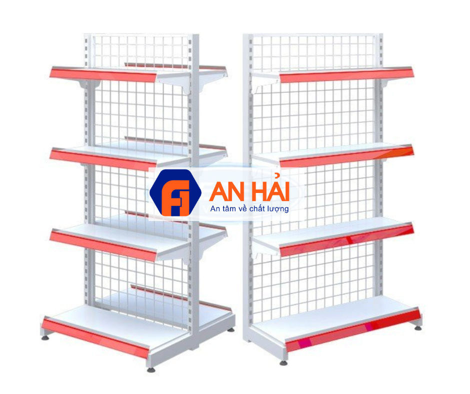 Kệ siêu thị đơn lưng lưới 